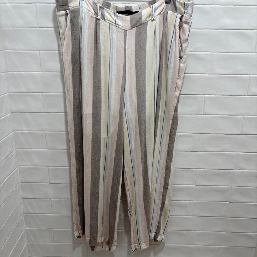 Torrid Multi Stripe Crinkle Gauze Wide Leg Pastel Pants 2